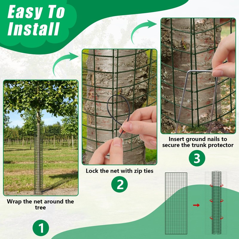 UQM 48 Inch Tree Trunk Protector, 12 Pcs Metal Tree