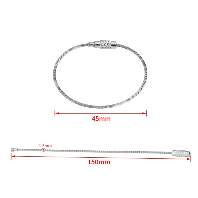 20 Unids Alambre De Acero Inoxidable Llaveros Cable Heavy Duty