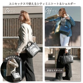 [T・S・O・G] BEO City Mini Tote & Shoulder Bag, 2-Way Tote Bag, Handbag, Mini Boston, Genuine Leather, Waterproof, Freestanding, Lightweight, Smaller, Handbag, Commuting to Work, School, Travel, Women's,