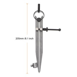 sourcing map Spring Joint Caliper 6 inch / 150mm Steel Adjustable Spring Divider Caliper with Pencil Holder for Metalworking Geometry Drawing Woodworking