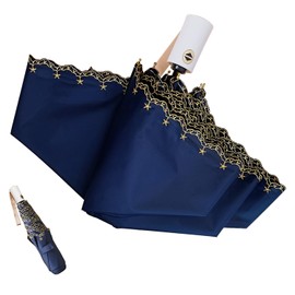 Women's Folding Umbrella, Sun Umbrella, UV Protection, Light Protection, Lightweight, For Both Sunny and Rainy Weather, Automatic Opening/Closing with 8 Ribs, Compact, 3-stage Folding, Heat Shielding