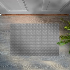 Shape28 Small Area Rug Mat Ultra-Thin Kitchen Rug Entrance Mat with Non Slip Rubber Backing Size 20 inches x 16 inches Color Gray Design 6m