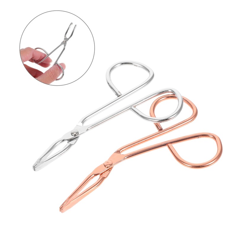 Baluue 2pcs Sturdy Stainless Steel Eyebrow Tweezers Scissor Handle Precision