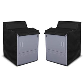 Outdoor Washing Machine Cover,Washer/Dryer Cover Suit Most Top Load or Front Load Waterproof Suncreen Dustproof All Weather Protection Large (27"Wx26"Dx43"H-2 PCS, Black)