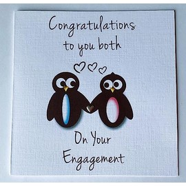 Congratulations to you both on your Engagement Penguin Card