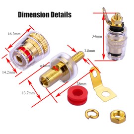 EIGHTNOO 4mm Banana Plug Socket Connector Binding Post for Amplifier Speaker Terminal In-Wall Plate (8 Pcs)