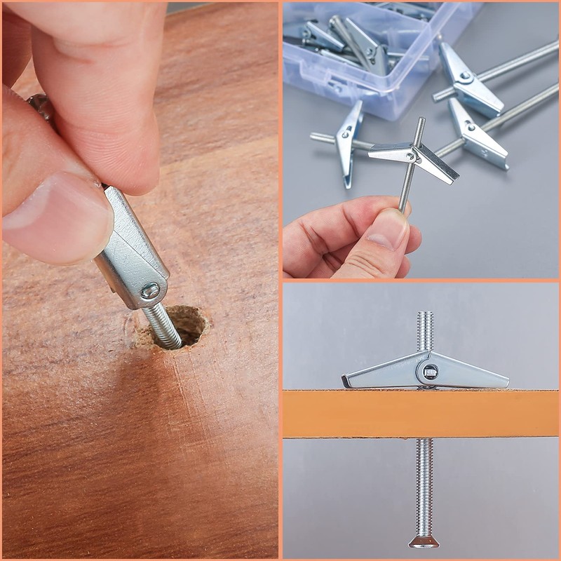 Toggle Dowels and Drywall Screws Set, 32 Pieces M3/M5/M6 Toggle