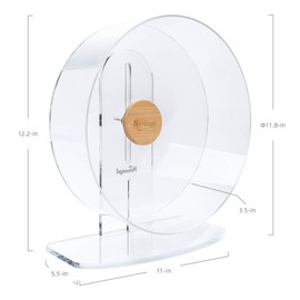 Niteangel Silent Hamster Exercise Wheel - Dual-Bearing Quiet Spinning Acrylic Hamster Running Wheel for Hamsters, Gerbils, Mice, Degus, or Other Small Animals (Large - Wider Version)