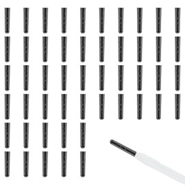 JJUNW 50PCS Aglets for Shoelaces, Black Metal Aglets Shoelace Tips Head Aglets Replacement Tips for Canvas Sneakers Hoodies DIY Repairing