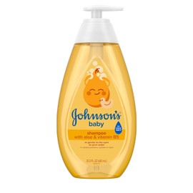 Johnson's Baby Shampoo with Aloe Vera & Vitamin B5, Tear Free, Newborn Essentials, No added Parabens & Sulfates, Hypoallergenic, 20.3 fl. oz