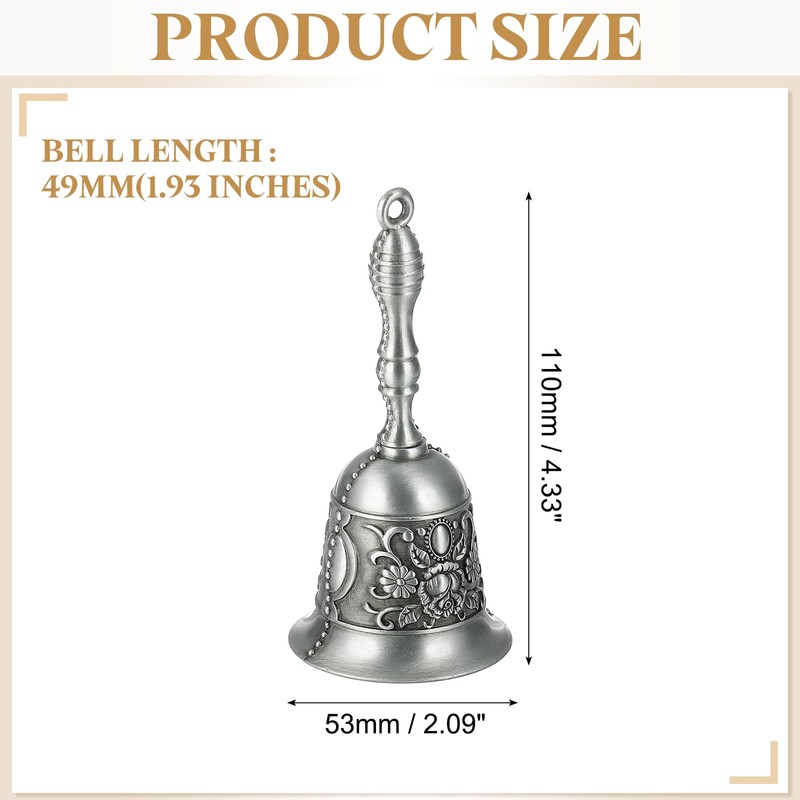 sourcing map Loud Hand Bell, 2.09 Inch Wedding Dinner Service