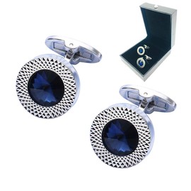 NGE Men's Cufflinks, Stylish, With Case, Cufflinks, Weddings, Luxury, Brand, Formal, Metal, Austrian Crystal