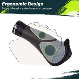 SAPLIZE Bike Grips, Ergonomic Design, Two Sides Locking Alti-Slip Rubber Bicycle Handlebar Grips for MTB BMX Cycling