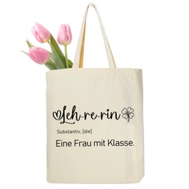 Ysound Teacher Gift, Cotton Bag Teacher, Leaving Gift Teacher, Fabric Bag 35 x 42 x 8 cm, Thank You Gifts for Teacher, Gift Idea Farewell