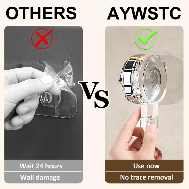 AYWSTC Shower Caddy Suction Cup, Wall Mounted Rack Organizer Removable