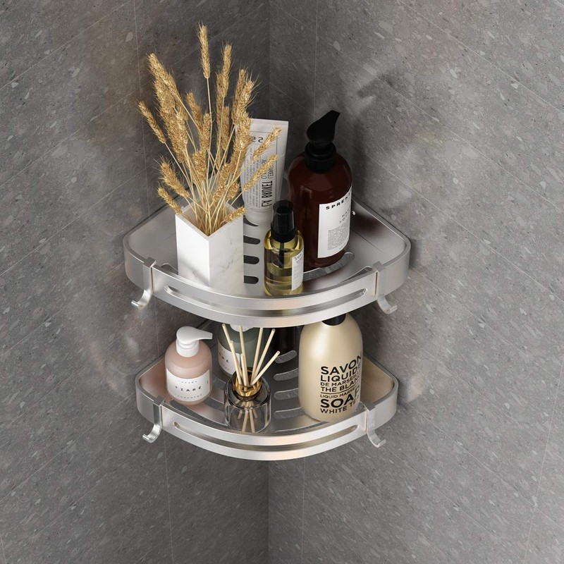 VOLPONE Shower Corner Shelf 2 Pack Bathroom Corner Shower Caddy