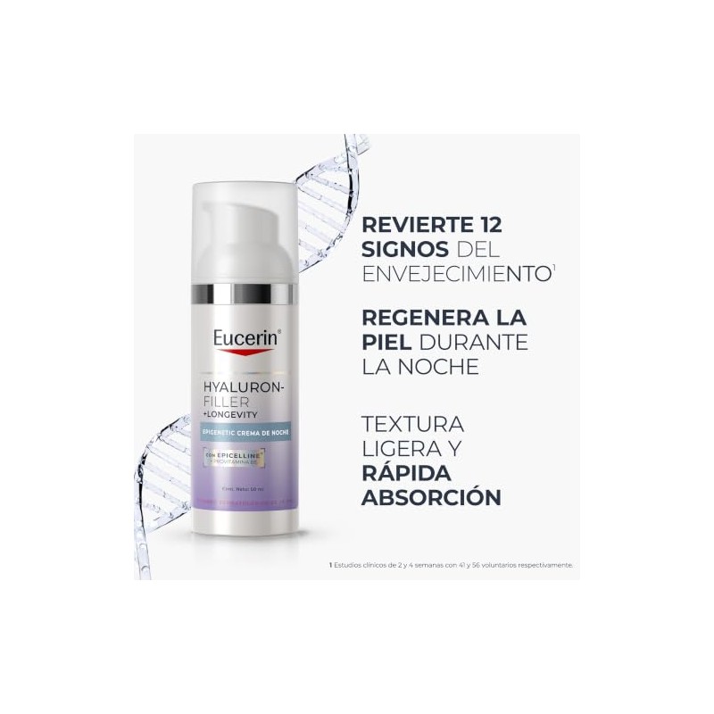 EUCERIN Crema de Noche Hyaluron-filler +Longevity Epigenetic, 50ml