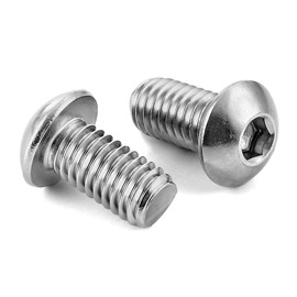5/16-18 x 3/4" Button Head Socket Cap Screws, 304 Stainless Steel 18-8, Bright Finish, Coarse Thread Fully Threaded, Allen Hex Drive, 12 PCS