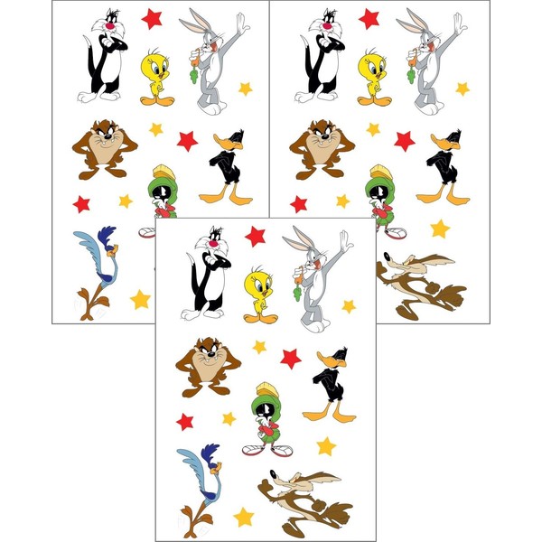 Playhouse Loony Tunes Bugs Bunny and Friends Pack of Three Perforated Sticker Half-Sheets - 1 Pack