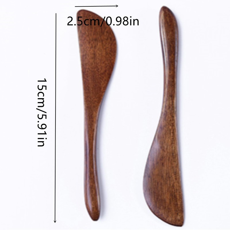 Tsuchbis 2Pcs 6 Inch Wooden Butter Spreaders Mini Kitchen Spatulas