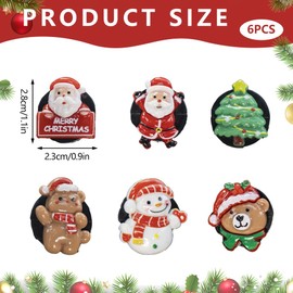 Bekecidi 6 Piece Christmas Air Vent Clip Car Decorations, Xmas Tree Snowman Car Inter Decor Accessories Air Conditioner Vent Ornaments (Style 1)