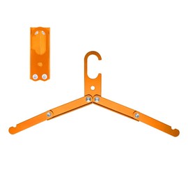 prendre PR-ALUMIHANGER-MG Aluminum Alloy Folding Hanger, Compact, Portable, Portable, Laundry Supplies, Clothes, Travel, Business Trip (Marigold)