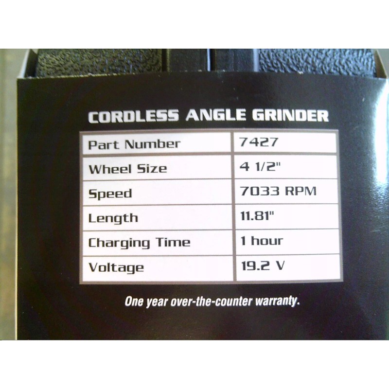 Craftsman New Carquest 19.2V Cordless 4-1/2" Angle Grinder model 7427