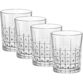 Bormioli Rocco Bartender Este 13.25 oz. Double Old Fashioned DOF Drinking Glasses, Clear, Set of 4