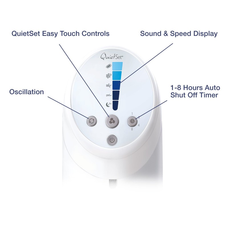 Honeywell QuietSet Whole Room Oscillating Tower Fan (5 Speed Settings,