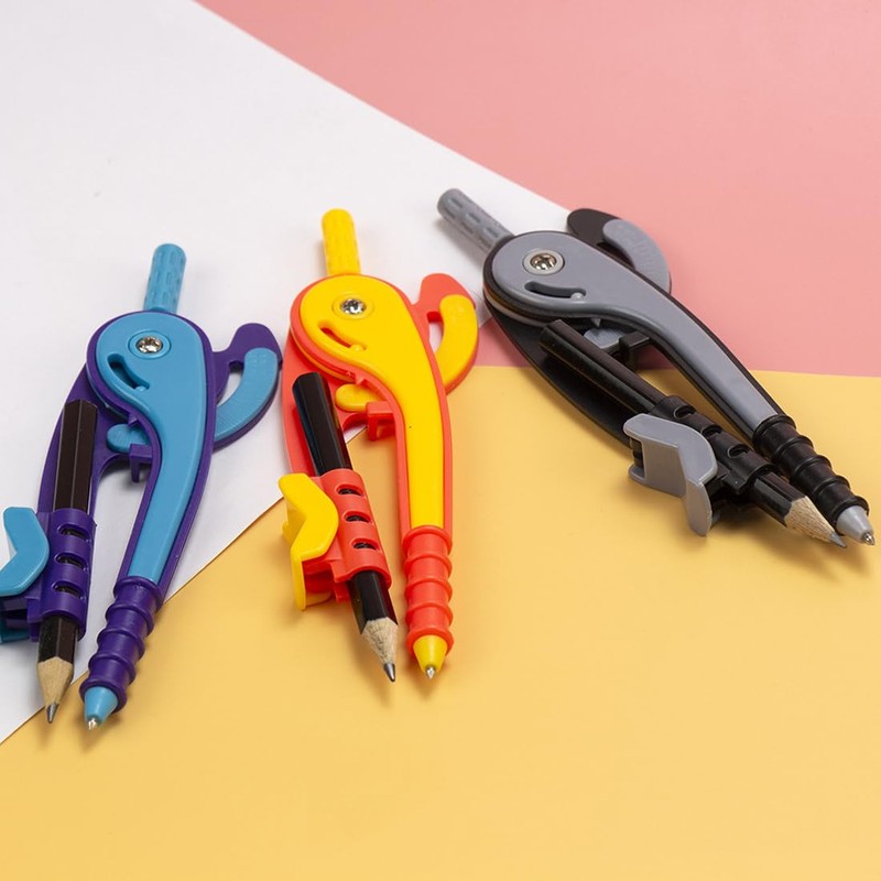 SURALIN 3 x Ergonomic Learning Compass with Safety Tip for