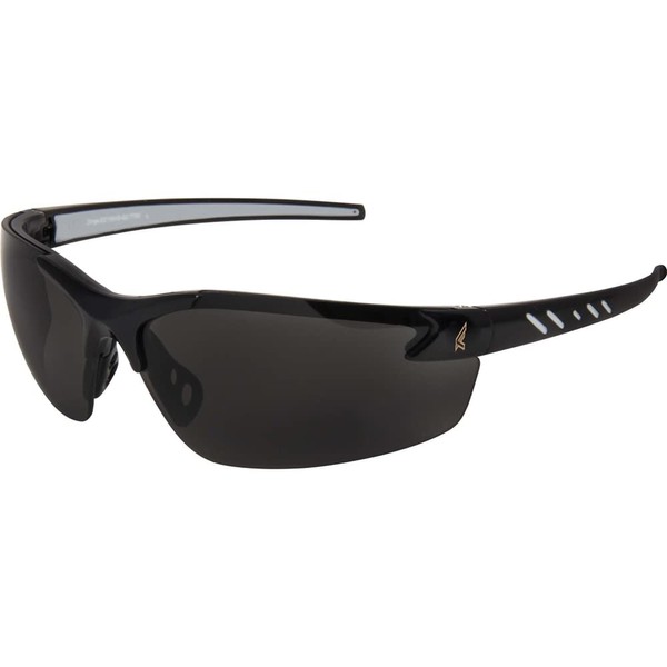 Edge Eyewear DZ116-G2 Zorge G2 Wrap-Around Safety Glasses, Anti-Scratch, Non-Slip, UV 400, Military Grade, ANSI/ISEA & MCEPS Compliant, 5.04" Wide, Black Frame / Smoke Lens, One Size