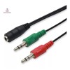 Importeek Adaptador Audio Estereo Microfono Audifonos Auxiliar 3.5mm