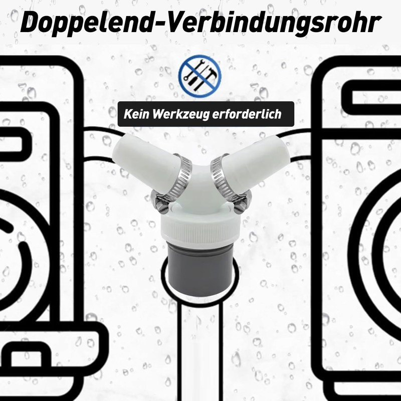 Washing Machine Drain Double Connection Y Adapter, Dishwasher Washing Machine