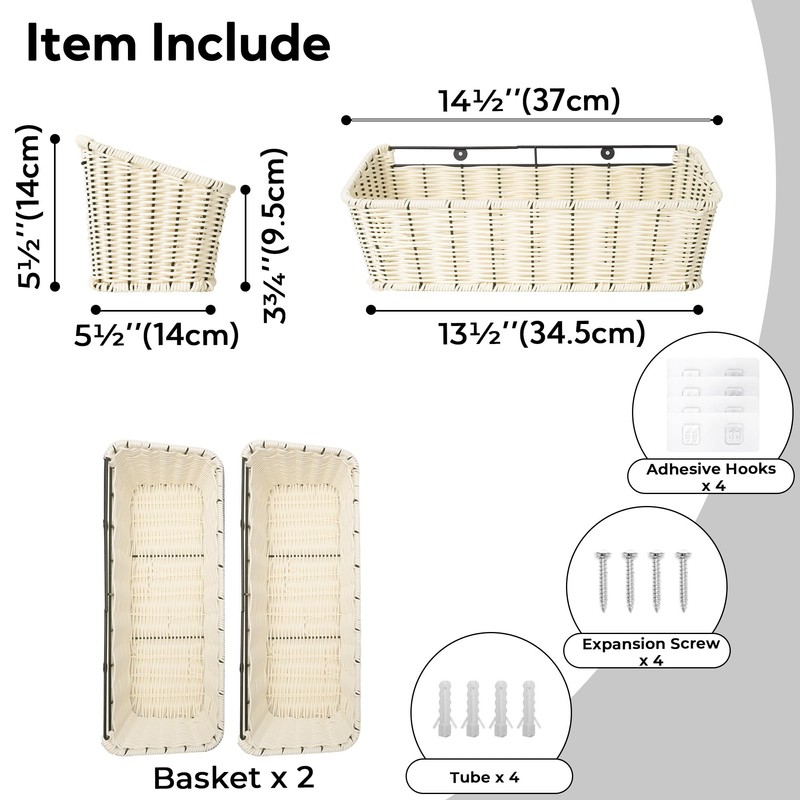 GRANNY SAYS Wicker Hanging Basket, 2 Pack Storage Baskets for