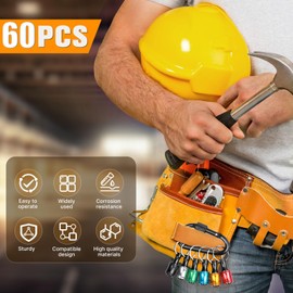 60PCS Keychain Bit Holder,1/4 Inch Hex Drill Bit Holder for Impact Driver Drill Bit,Screwdriver Bit Holders for Tools and Gifts for Men