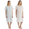 Tesmark Ladies Incontinence Open Back Nightie Floral Hospital Nightdress For