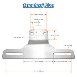 FBJTDQ Trailer License Plate Bracket Holder - Heavy-Duty Stainless Steel Bracket & Chrome car tag Frame for Universal License Plates for Trucks, Trailers, RVs, Boats, with Mounting Screws, Caps