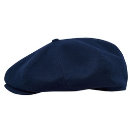 Sterkowski Peaky Style Peaked Cap | 100% Wool Flat Cap for Men | Warm Comfortable Newsboy Cap, navy