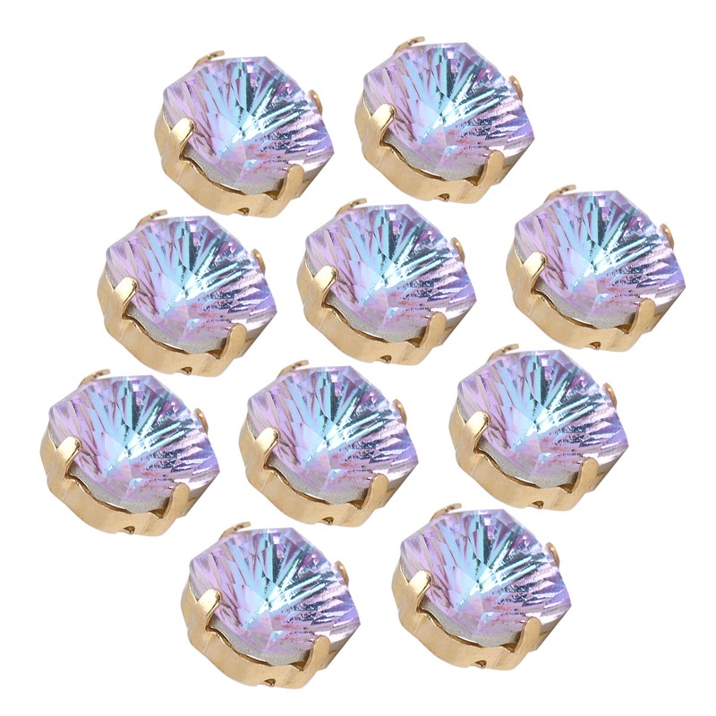 10Pcs Sewing Claw Diamond Fat Square Glass High Top Clothing
