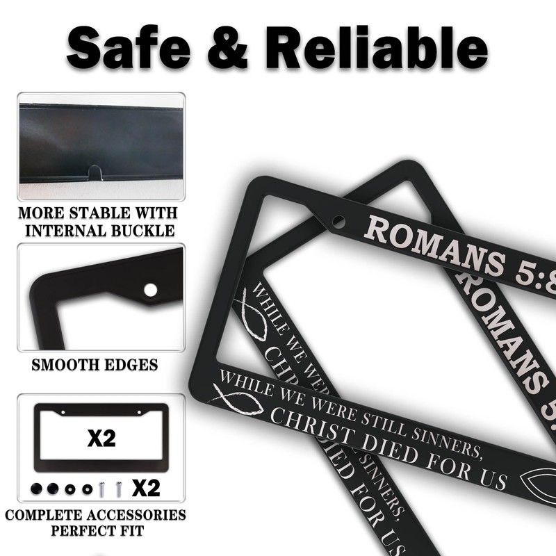 License Plate Frames Black and White License Plate Frame Jesus