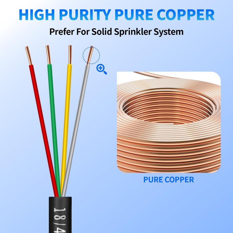 18/4 Solid Sprinkler System Wire 150ft, 18 Gauge Irrigation Wires