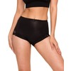 Barbra's High Waist Leg Elegant Lace Trim Panties, Assorted Color(