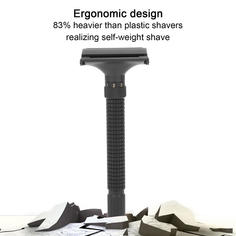 Men Manual Razor Blade Base Set Adjustable Brass Double Edge