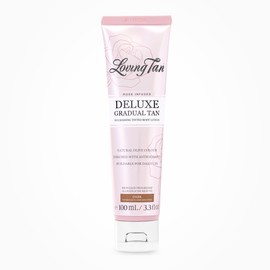 Loving Tan Loving Tan Rose Scented Deluxe Gradual Tan Lotion, Dark-Natural Looking Self Tanner, Professional Strength Sunless Tanner, 5+ Self Tanning Applications-Cruelty Free, Naturally Derived DHA-3.3 Fl Oz