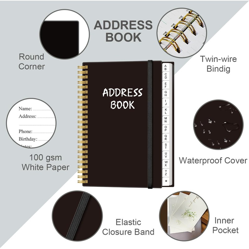 Address Book with Alphabetical Tabs - Telephone & Address Book