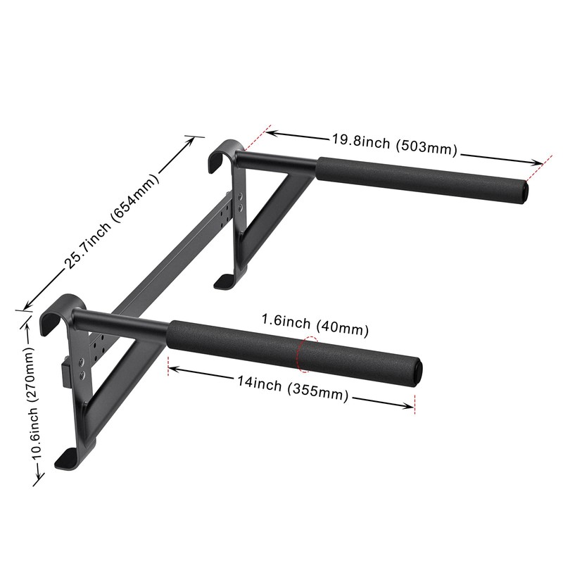 Lifeswell Dip Bar Attachment for Swedish Ladder, Non-Slip Adjustable Grip