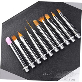 Baluue 11pcs Nail Painting Brush Professional Art Ergonomic Rose Gold Design Replacement for Nail Decoration and Manicure