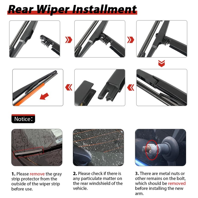 OTUAYAUTO Rear Windshield Wiper Replacement for Hyundai Tucson 2016-2021 Back