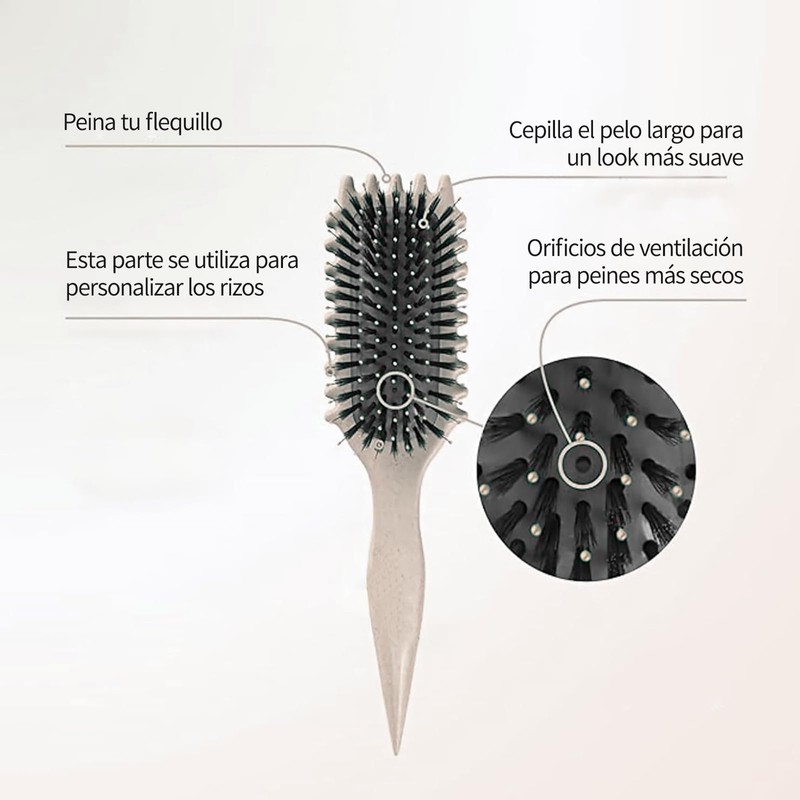 Mmaxboss Cepillo Para Cabello Rizado Para Mujeres,Horquilla De Metal En