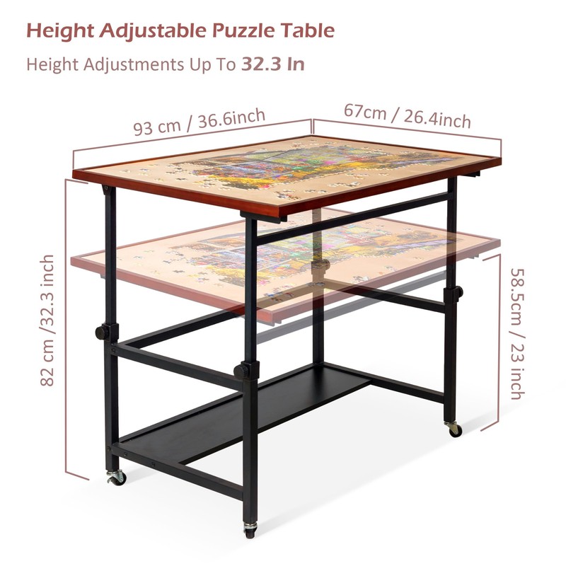 Lavievert 1500 Piece Tilting Puzzle Table with Legs, Angle &